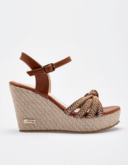 Sandalia cuña para Mujer  Camel Dolores en Moramora