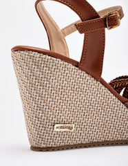 Sandalia cuña para Mujer  Camel Dolores en Moramora
