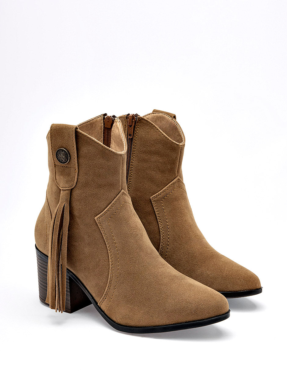 Moramora - Botín Tacón para Mujer   Camel Mirella