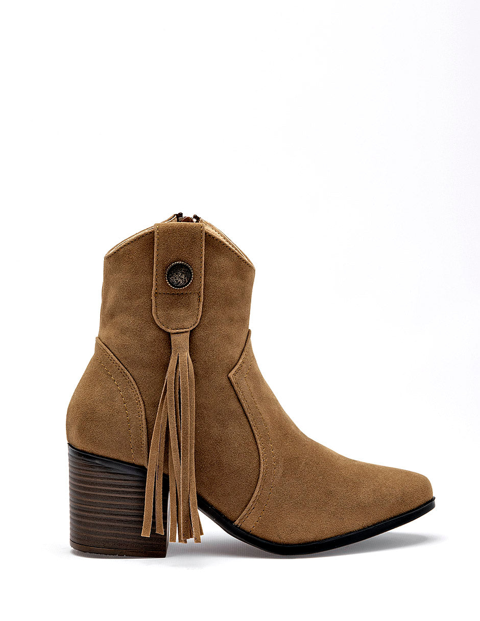 Moramora - Botín Tacón para Mujer   Camel Mirella