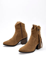 Moramora - Botín Tacón para Mujer   Camel Mirella
