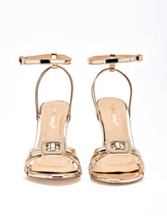 Moramora- Zapatilla abierta para Mujer Oro Minerva