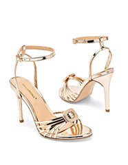 Moramora- Zapatilla abierta para Mujer Oro Minerva