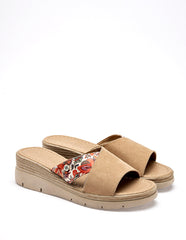 Mora Tierra - Sandalia cuña para Mujer Camel Priscila