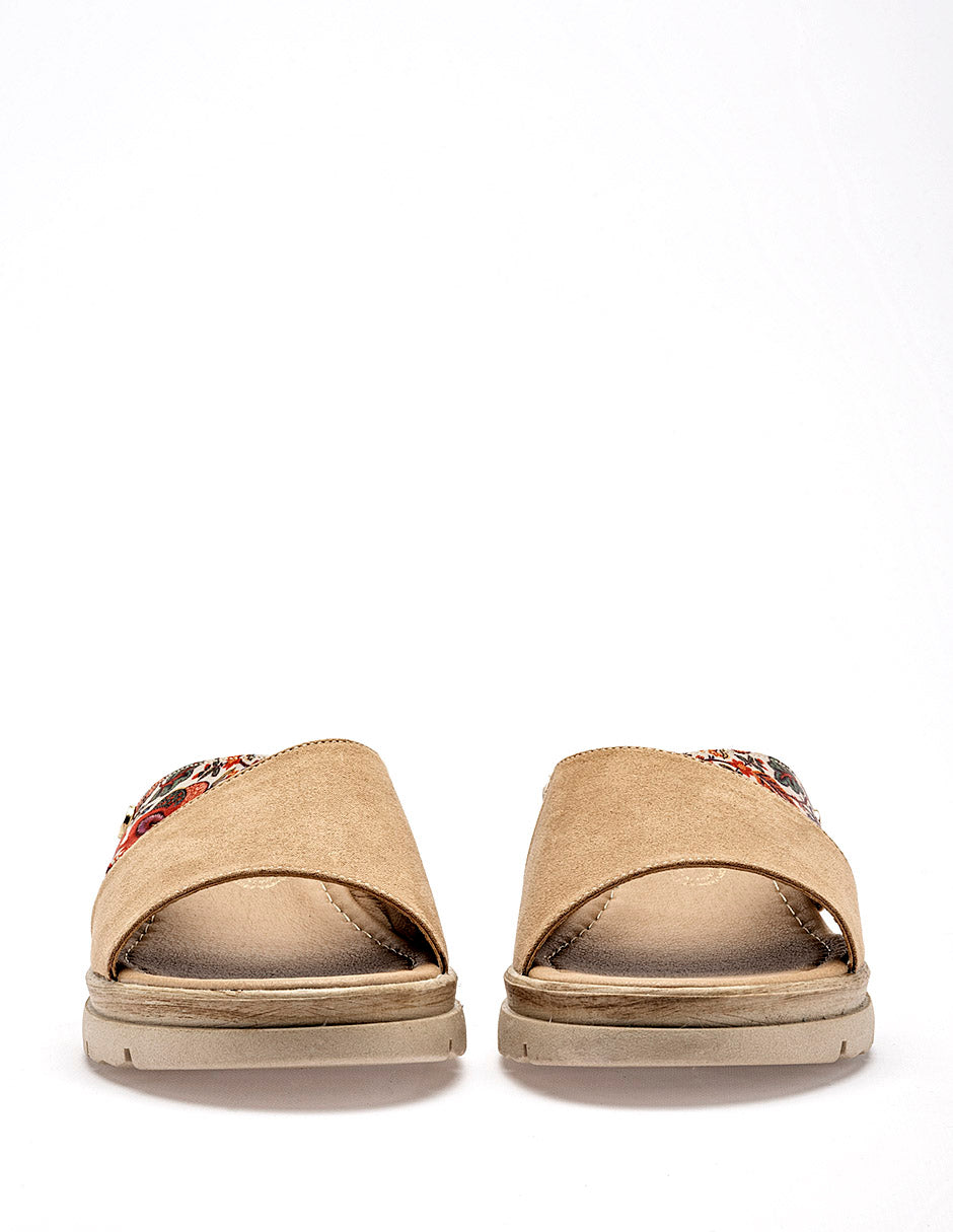 Mora Tierra - Sandalia cuña para Mujer Camel Priscila
