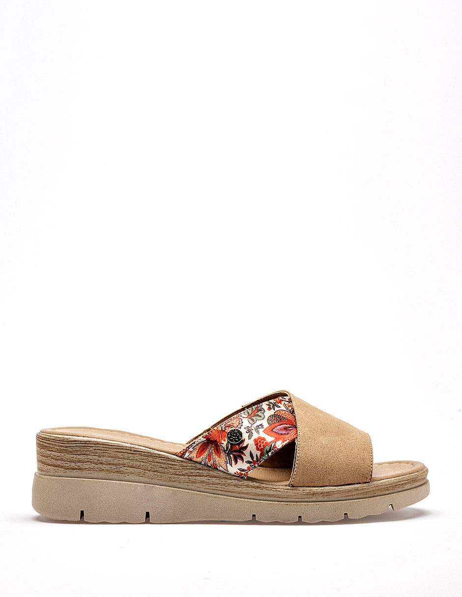 Mora Tierra - Sandalia cuña para Mujer Camel Priscila