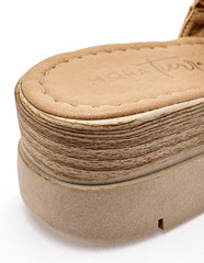 Mora Tierra - Sandalia cuña para Mujer Camel Priscila