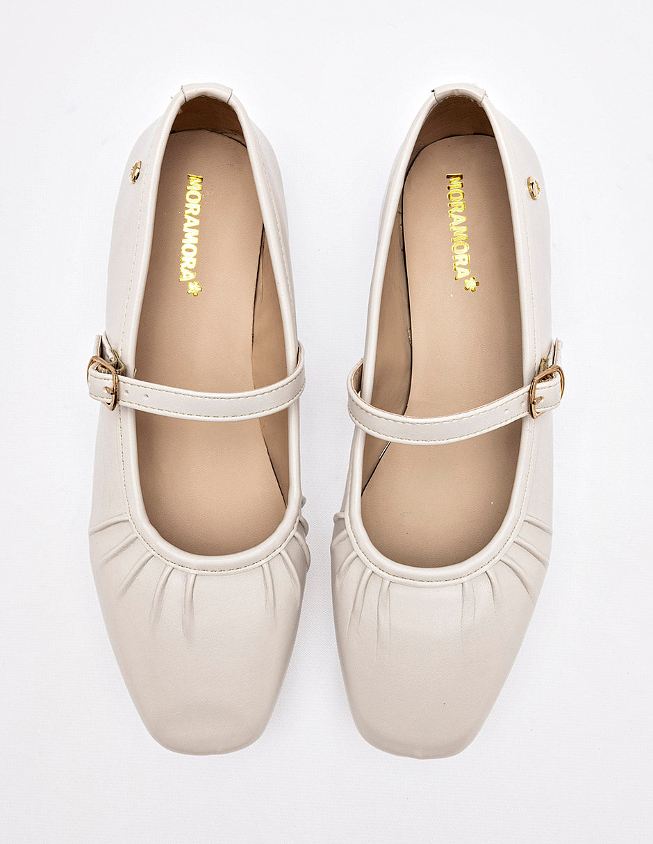 Moramora - Balerina para Mujer Beige Cristina
