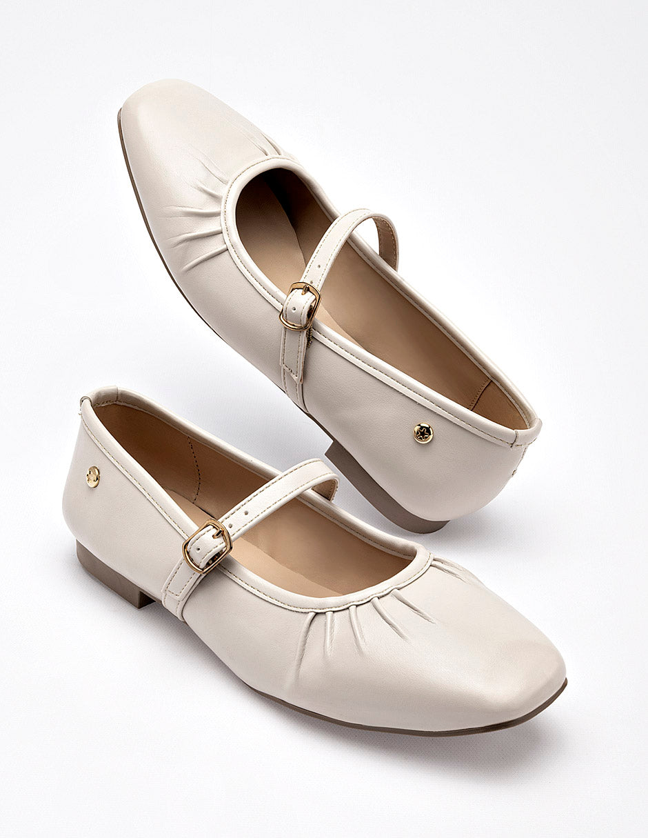 Moramora - Balerina para Mujer Beige Cristina