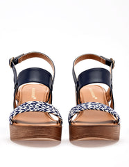 Sandalia cuña para Mujer Azul marino Florence Moramora