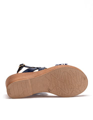 Sandalia cuña para Mujer Azul marino Florence Moramora