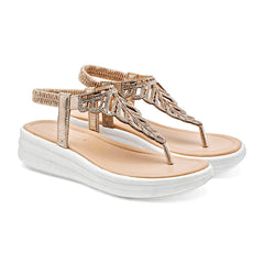 Sandalia pata de gallo para Mujer marca Moramora Oro cod. 147608