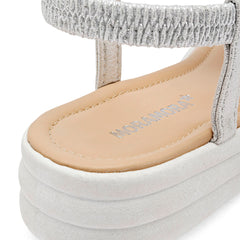 Sandalia pata de gallo para Mujer marca Moramora Plata cod. 147609