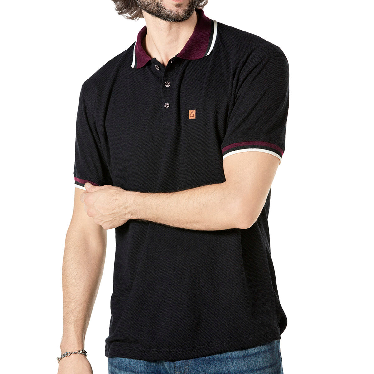 Moramora Playera tipo polo para hombre